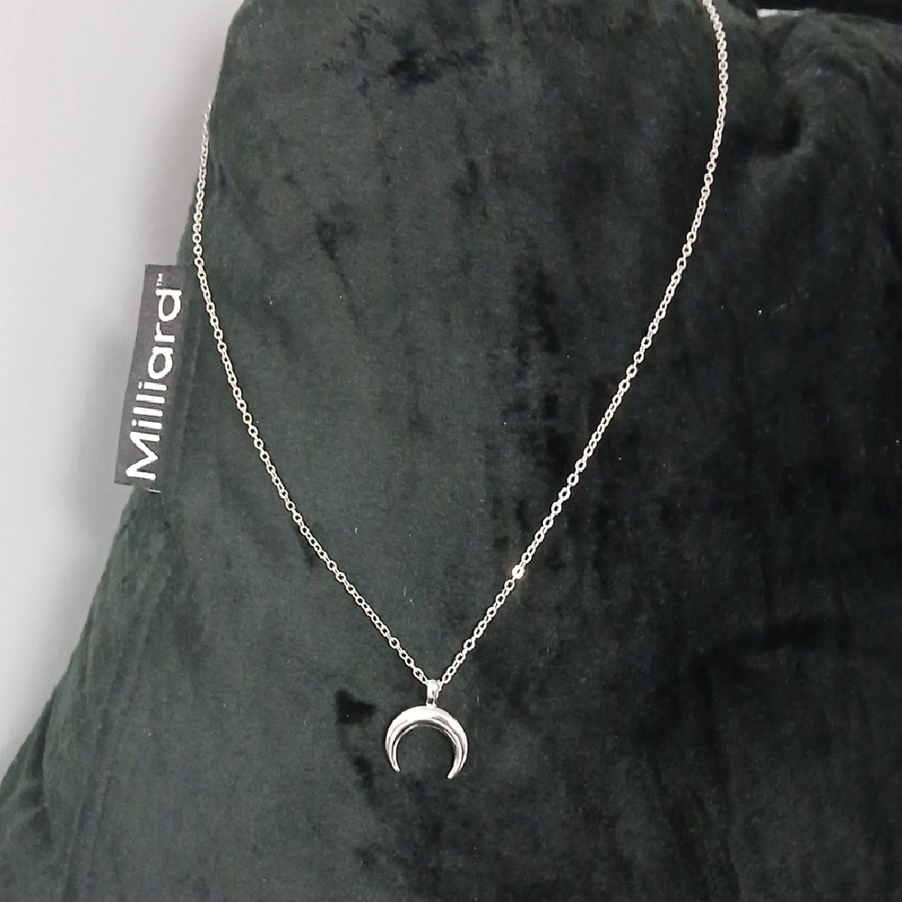 Silver Crescent Moon Necklace